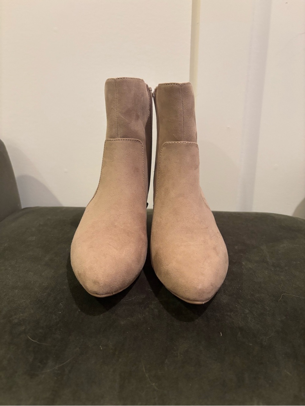 Old Navy Beige Faux Suede Ankle Booties